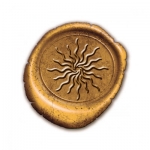 Набор из трех восковых печатей-символы : солнце, Викка, буддийский узел